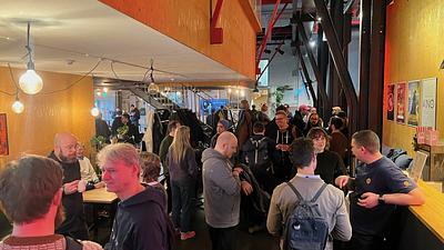 Attendees during a break