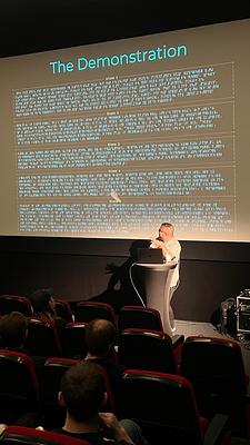 Sarah Lima presenting her talk: Revisiting Booleans in Ruby